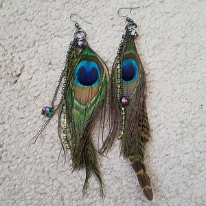 Peacock Feather Earrings